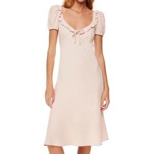 NWT Aritzia Sunday Best Letti Milkmaid Babydoll Midi Dress Damask Pink Size 2XS